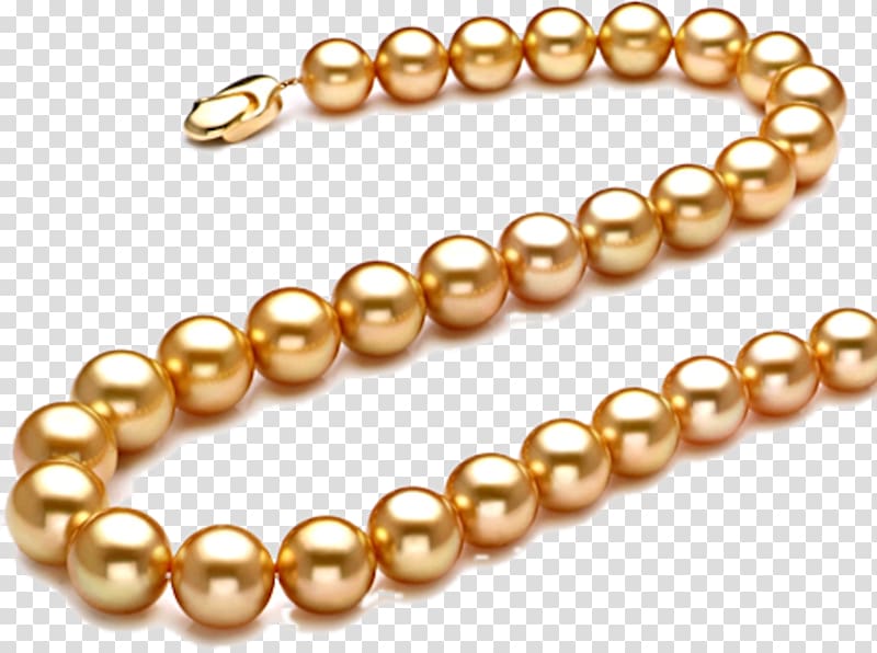 Baroque necklace transparent . Pearl clipart gold bead