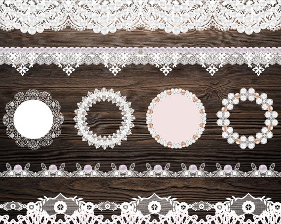 pearls clipart white lace