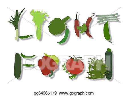 Stock illustration inscription light. Peas clipart celery