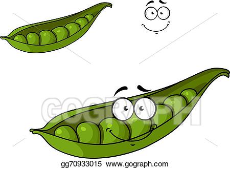 Peas clipart green food. Vector illustration fresh cartoon