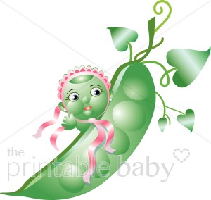 Waving girl pea in. Peas clipart large