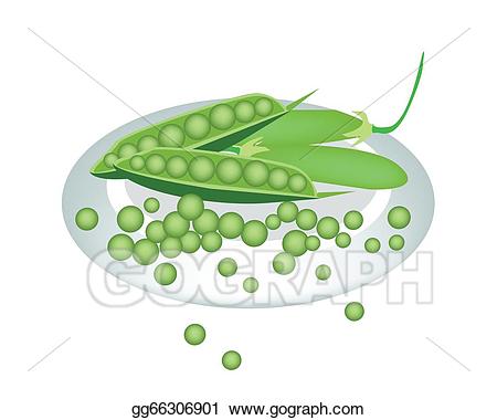 Vector art a of. Peas clipart plate