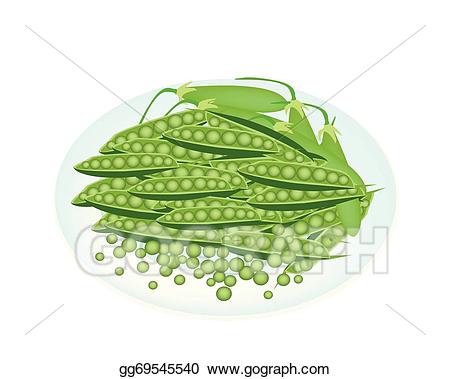 Vector art delicious sweet. Peas clipart plate