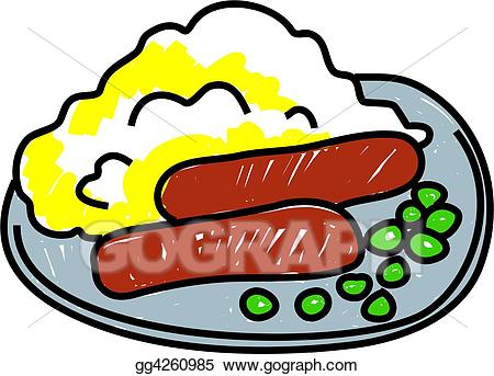 Peas clipart potato. Stock illustrations bangers and