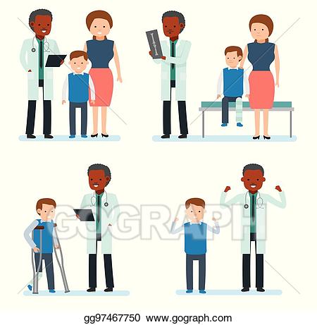 Pediatrician clipart take care. Vector caring for the