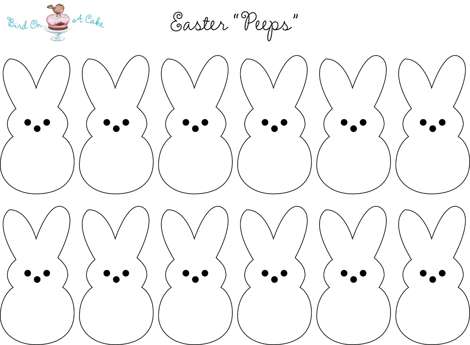 peeps clipart black and white