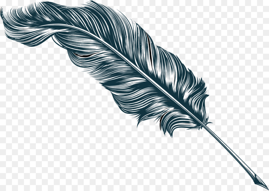 Leaf pattern feather . Pen clipart illustration