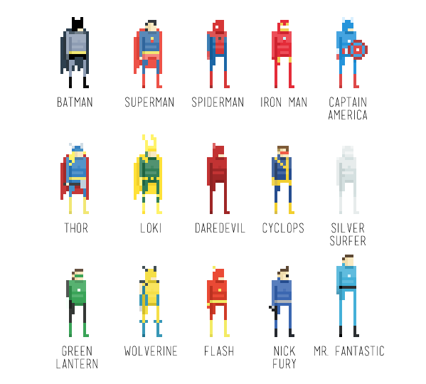 Pen clipart pixel art. Super heroes hero heros