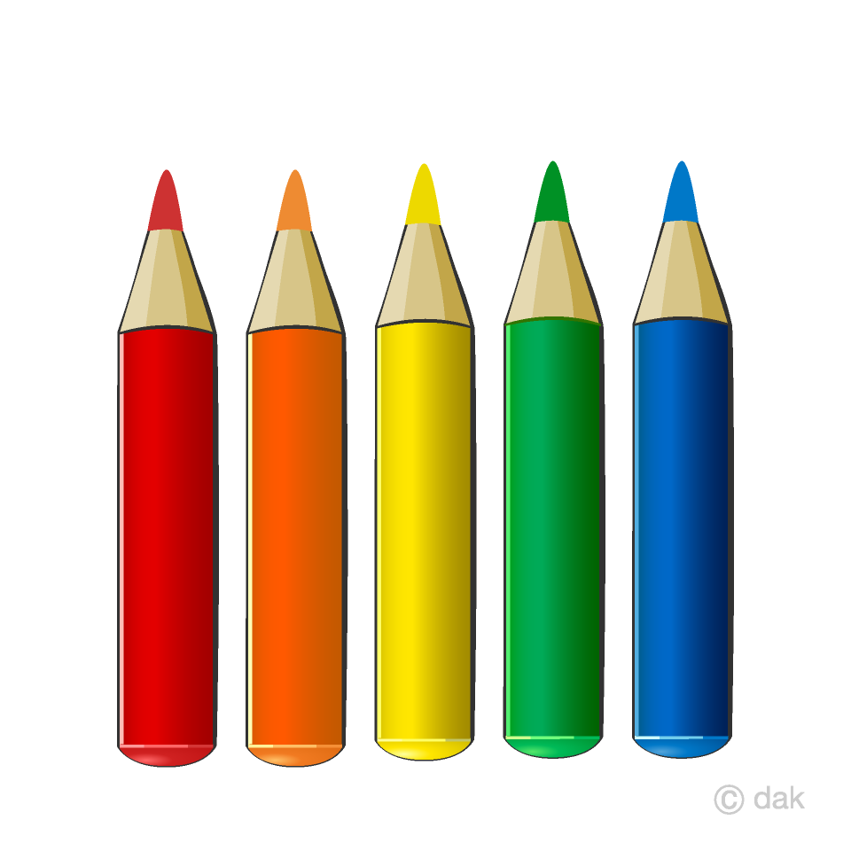 Colored free picture illustoon. Pencils clipart