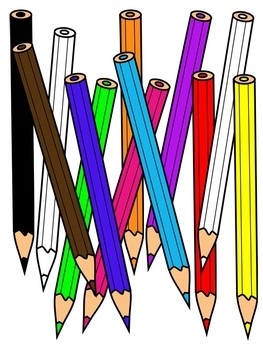 Pencils clipart colouring pencil. Colored black and white