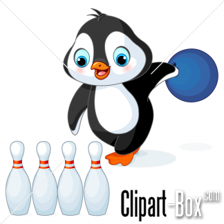 penguin clipart bowling