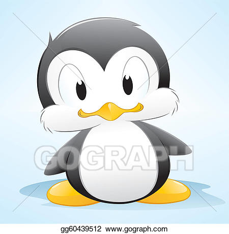 Penguin clipart drawing. Vector art cartoon gg