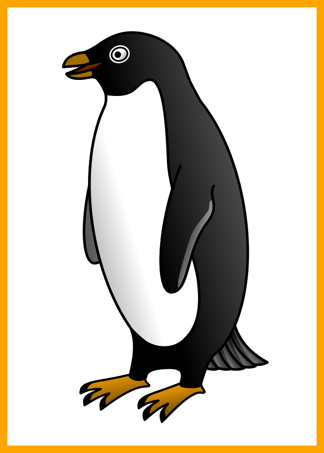 penguins clipart black and white