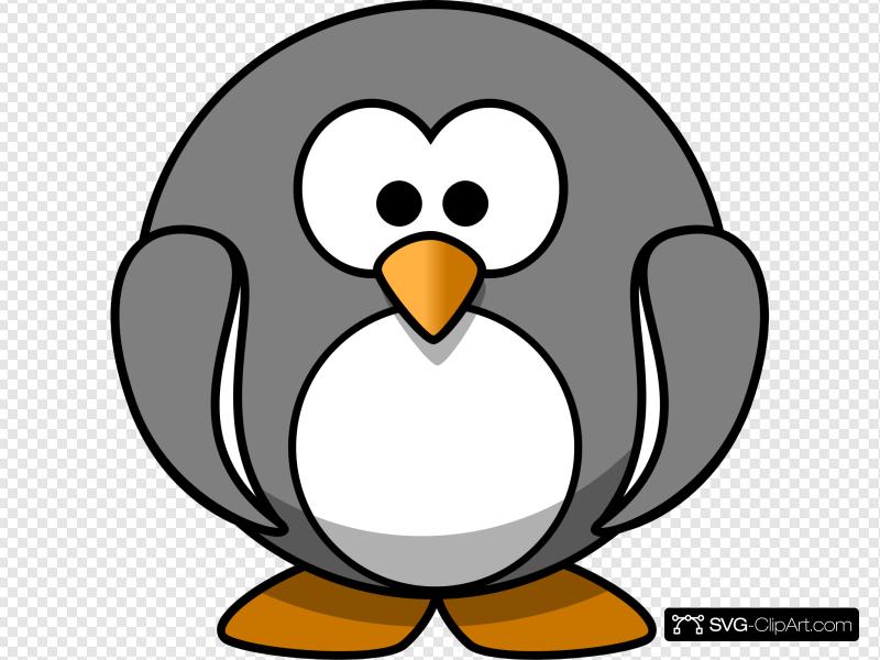 penguin clipart grey