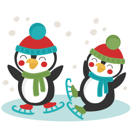 penguins clipart ice skating