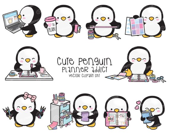 Premium vector cute . Penguin clipart kawaii