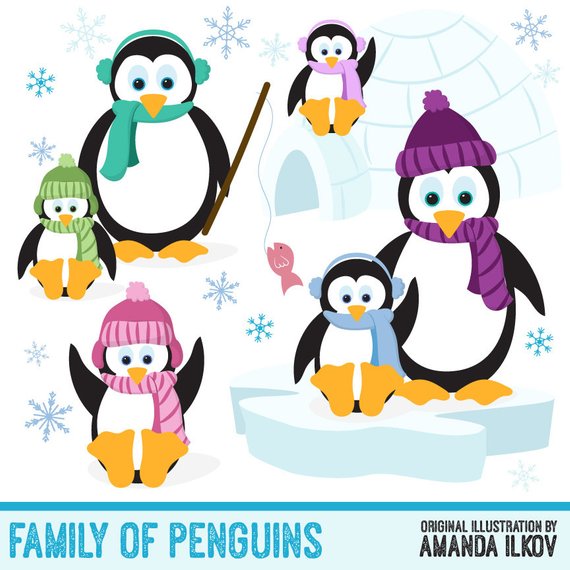 penguins clipart penguin family