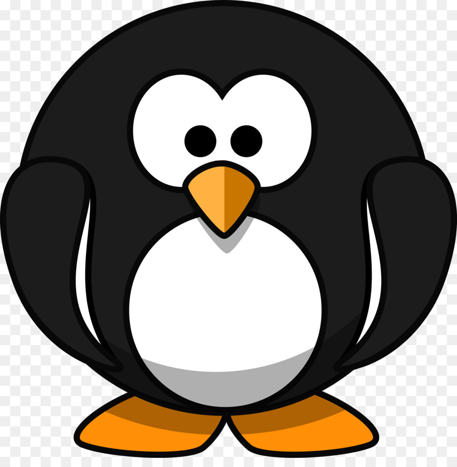 Penguin clipart round. Color background bird transparent