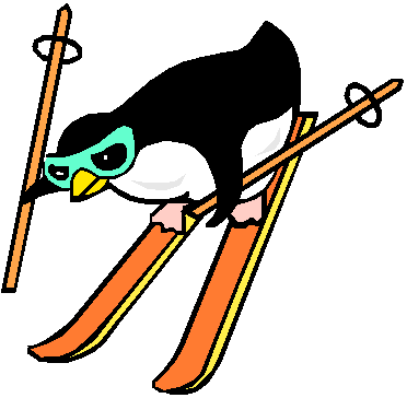 Penguin clip art library. Skiing clipart animal