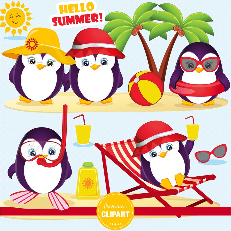 penguin clipart summer