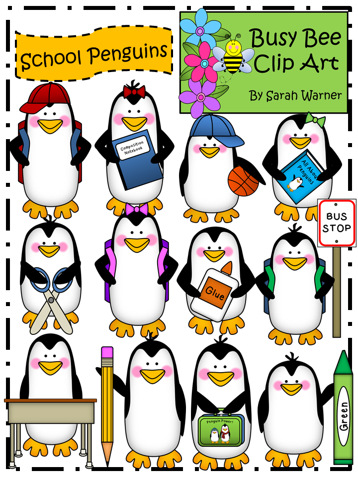Penguins clipart back. Clip art to school