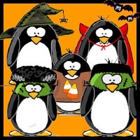 penguins clipart halloween