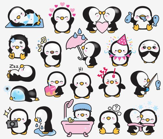 Penguins clipart kawaii. Premium vector pearl the