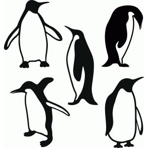 penguins clipart stencil