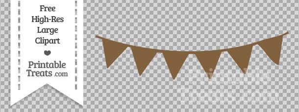 pennant clipart brown banner