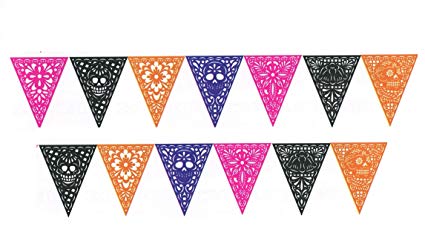 Pennant clipart flag party mexican. Amazon com papel picado