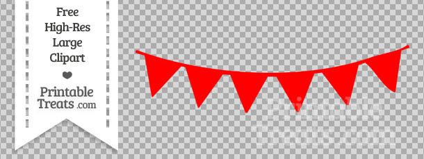 Bunting banner printable treats. Pennant clipart red pennant