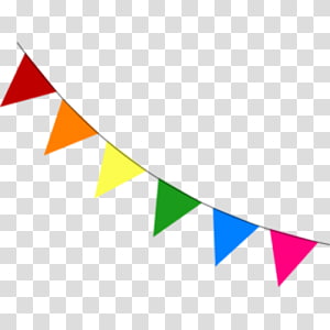 Multicolored illustration bunting banner. Pennant clipart transparent