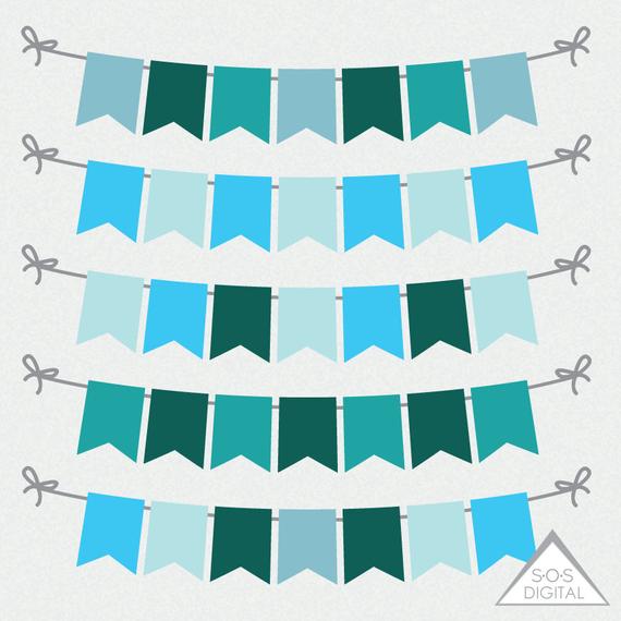 pennant clipart turquoise