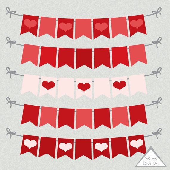 pennant clipart valentine