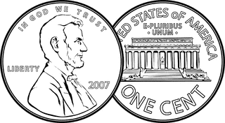 Both sides of a. Pennies clipart