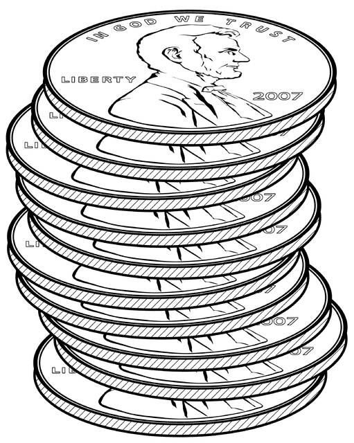 penny clipart stack penny