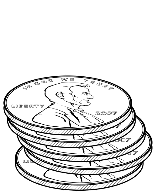 penny clipart stack penny
