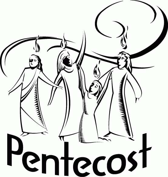 pentecost clipart black and white