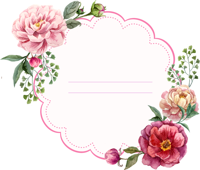 peony clipart border