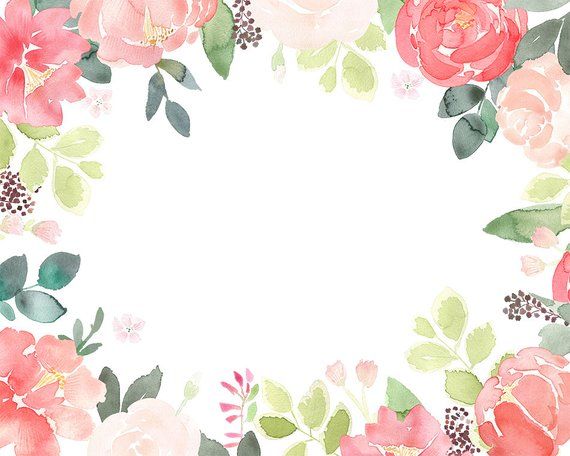 Peonies clipart frame. Peony floral frames coral