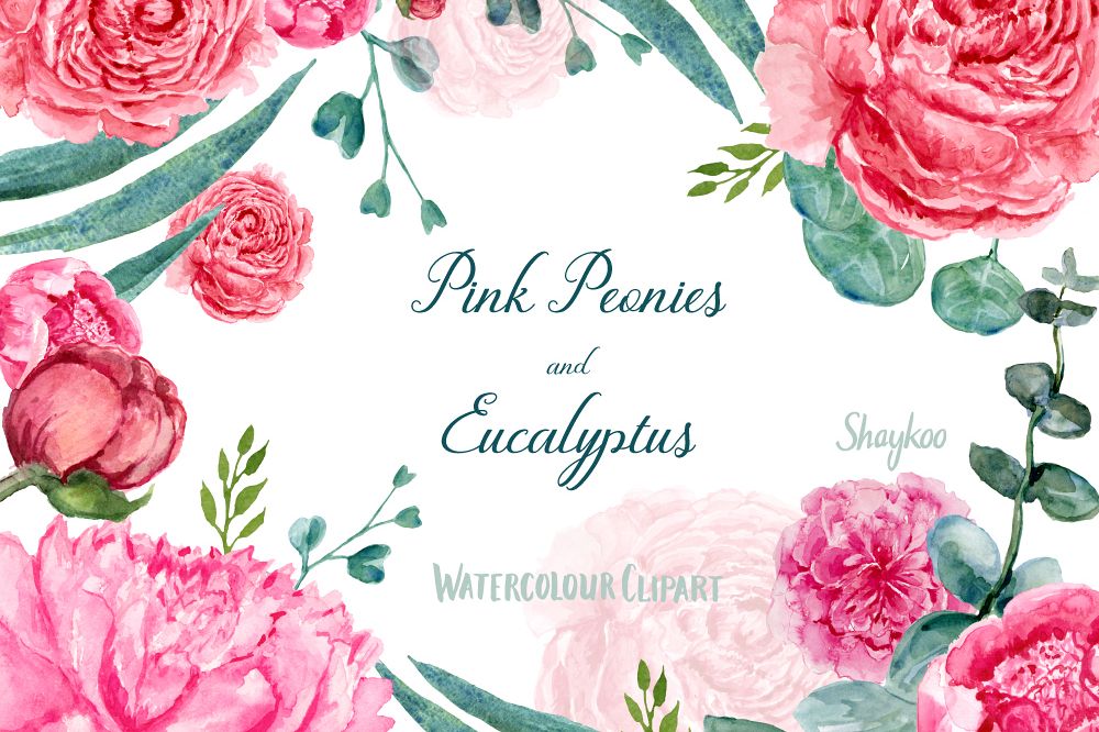 peonies clipart leave