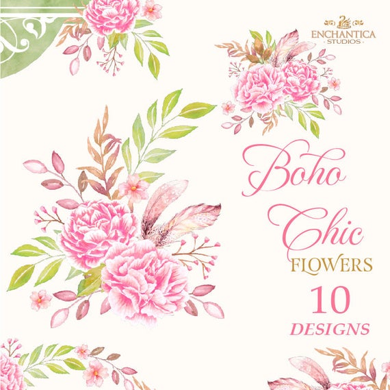 peony clipart rustic flower