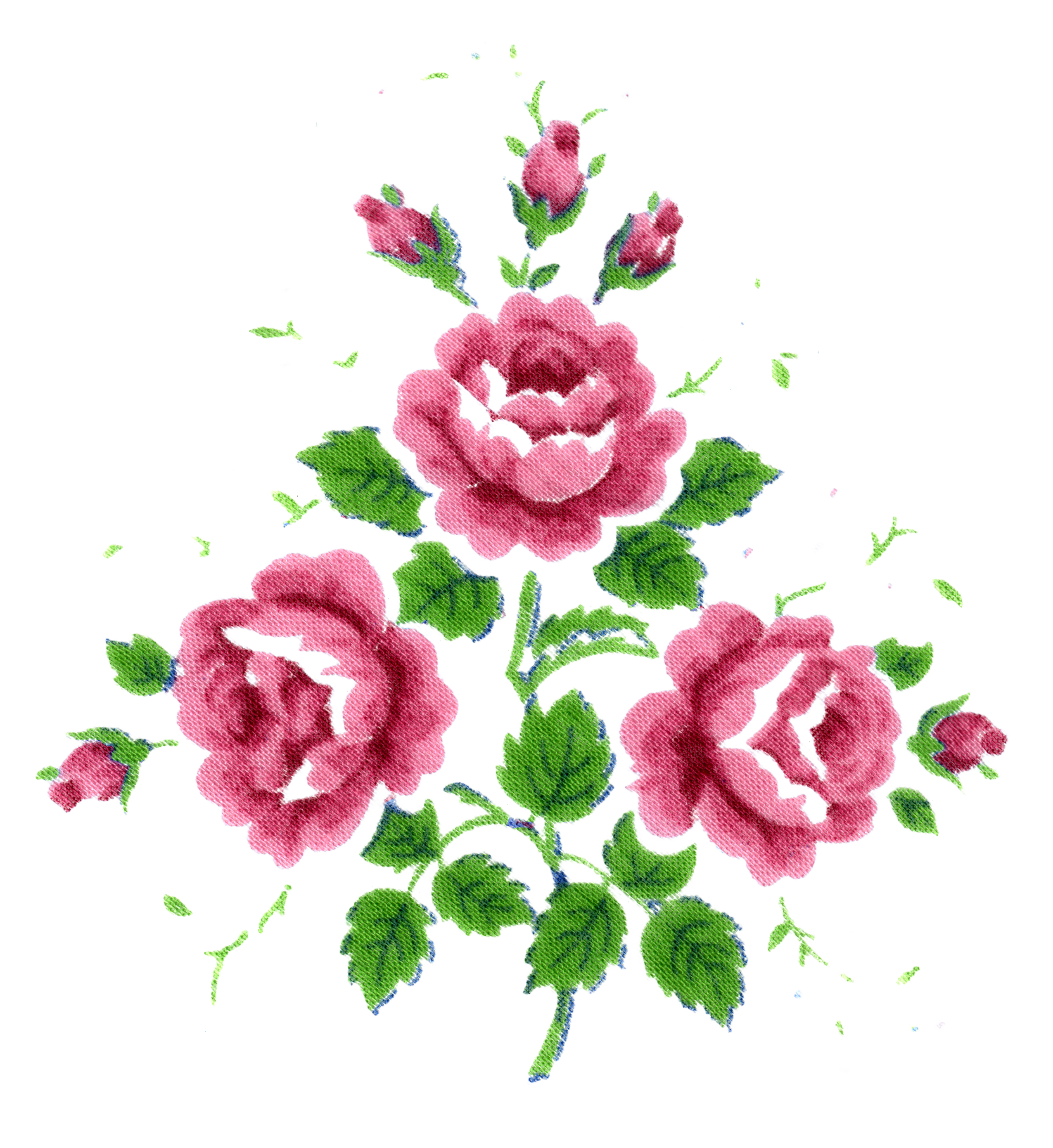 Free digital hankie flowers. Peony clipart vintage