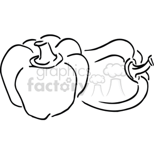 Pepper clipart outline. Bell peppers royalty free