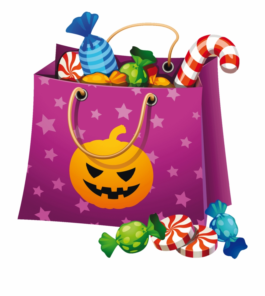 Peppermint clipart halloween. Png candy bag clip