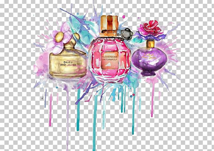 perfume clipart watercolor