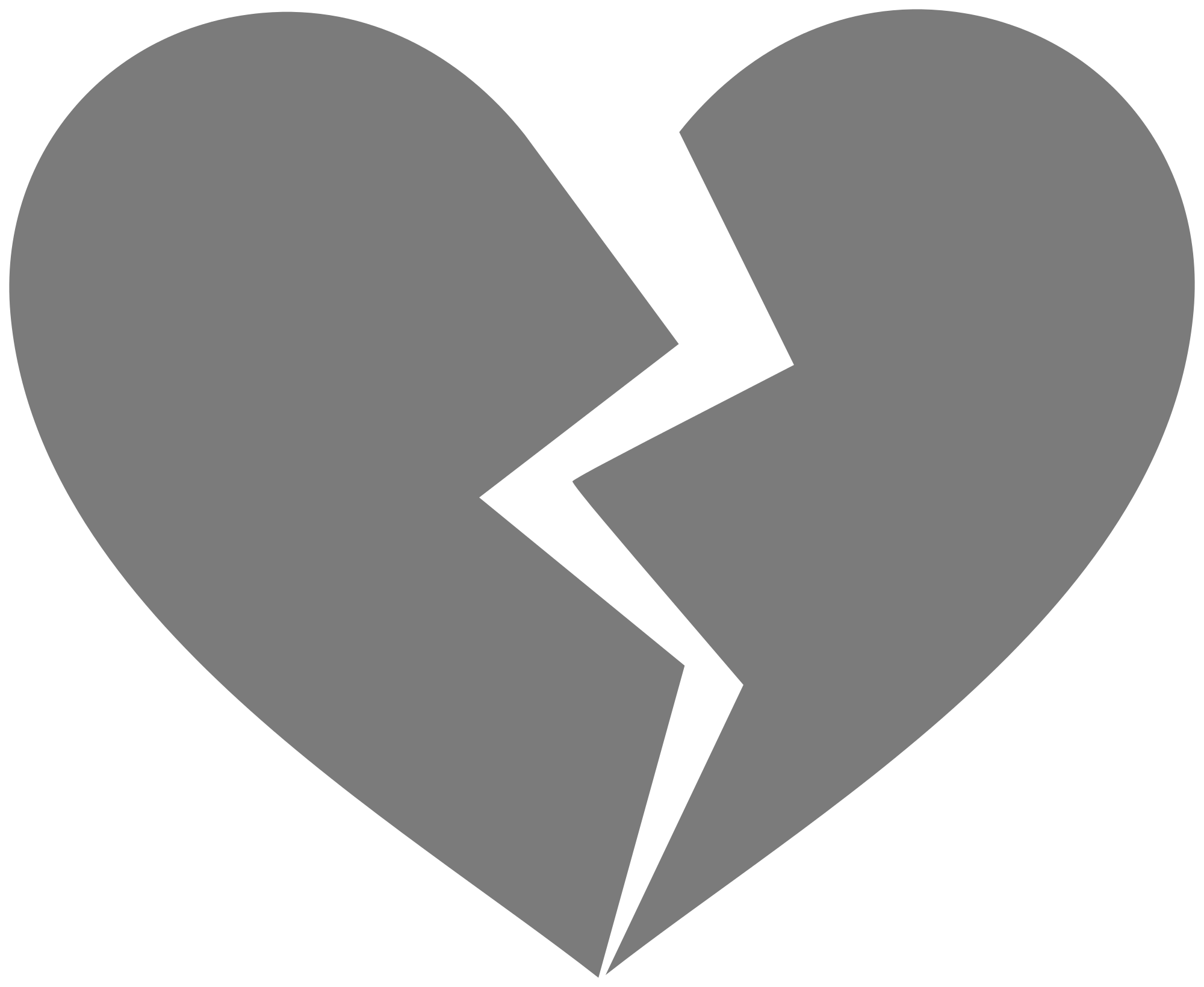 white clipart broken heart