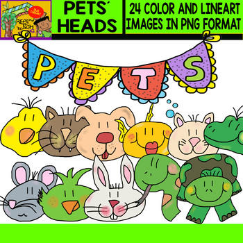 Heads set items . Pets clipart banner