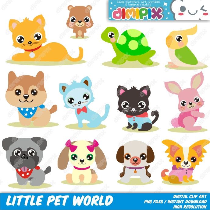 Pet world shop store. Pets clipart little dog