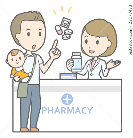 Illustration that a man. Pharmacist clipart child